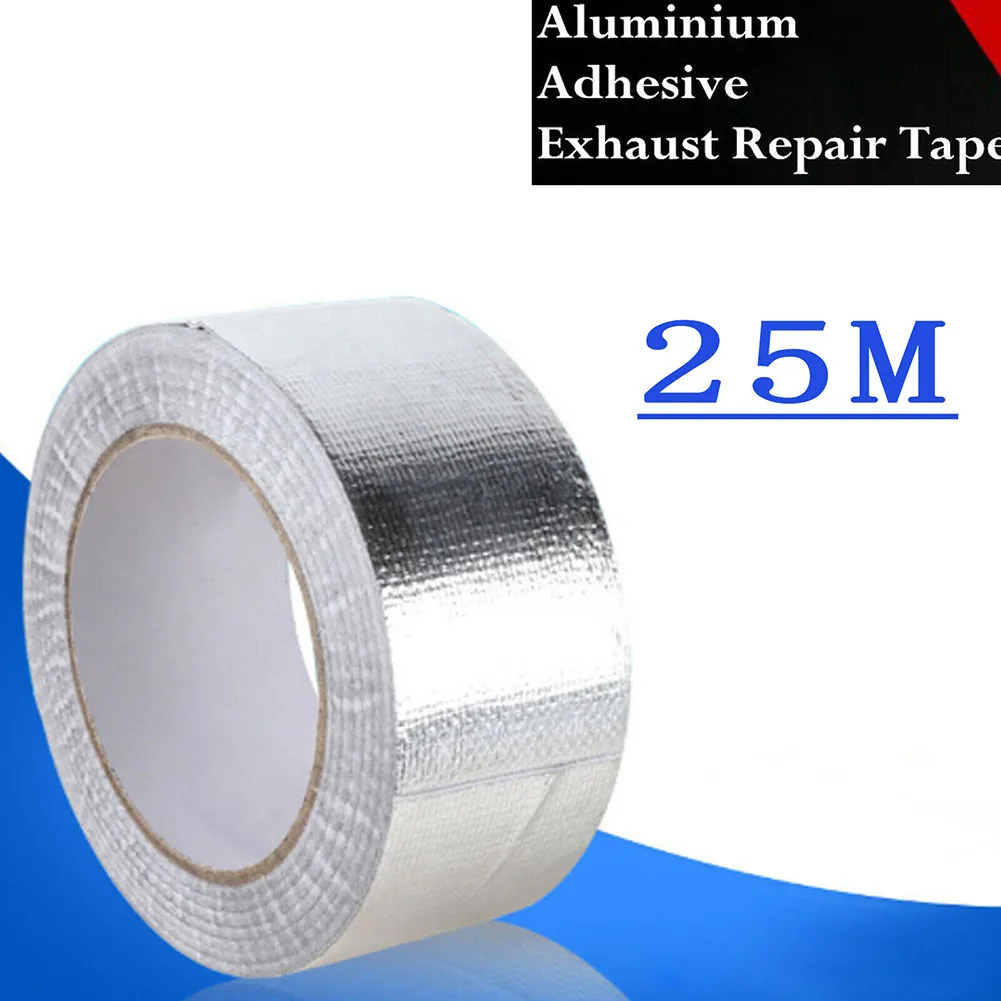 

Reflective Aluminum Thermal Exhaust Tape Air Intake Heat Insulation Shield Wrap Reflective Heat Barrier Engine 25M*5cm