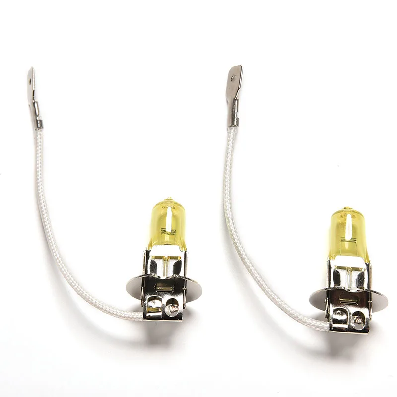 

HeadLight Lamp Dark Golden Yellow Glass Replacement Car Halogen Light Bulb Super Brighter 1Pair 12V 55W H3