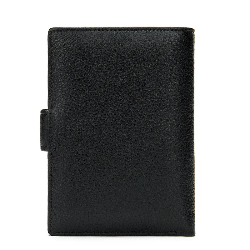 PNDME Высококачественный простой короткий черный мужской бумажник из натуральной