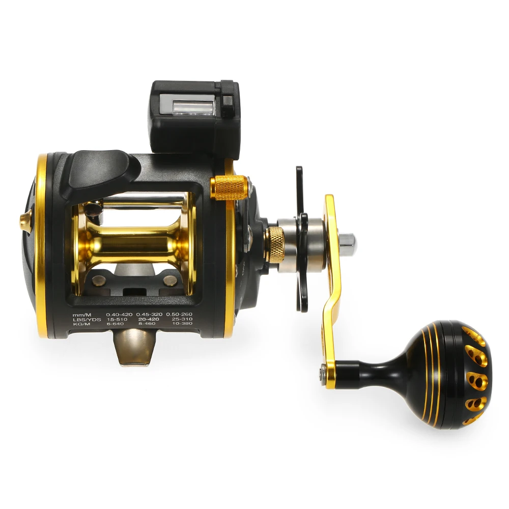 6 + 1 шарикоподшипник катушка для троллинговой рыбалки с линией счетчик