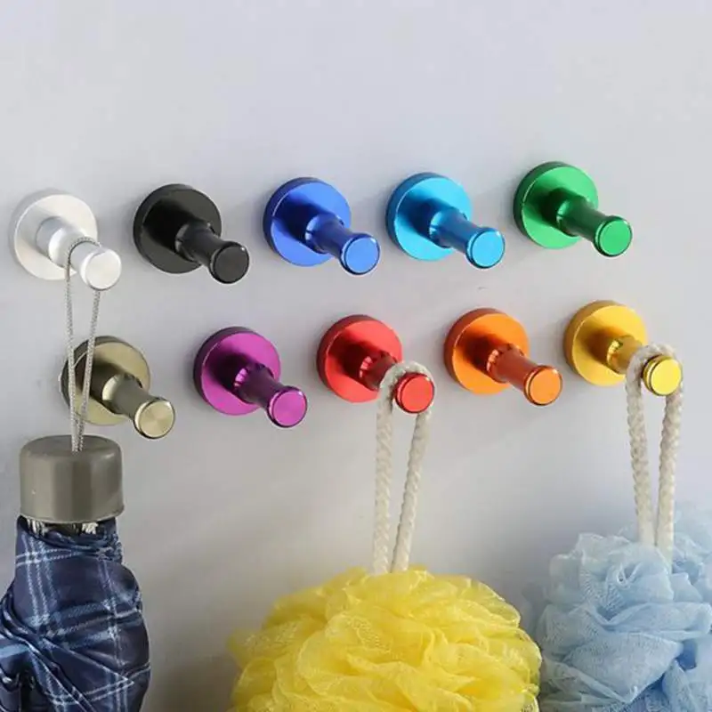 Цветная алюминиевая вешалка для одежды шляпы пальто с одним крючком настенное