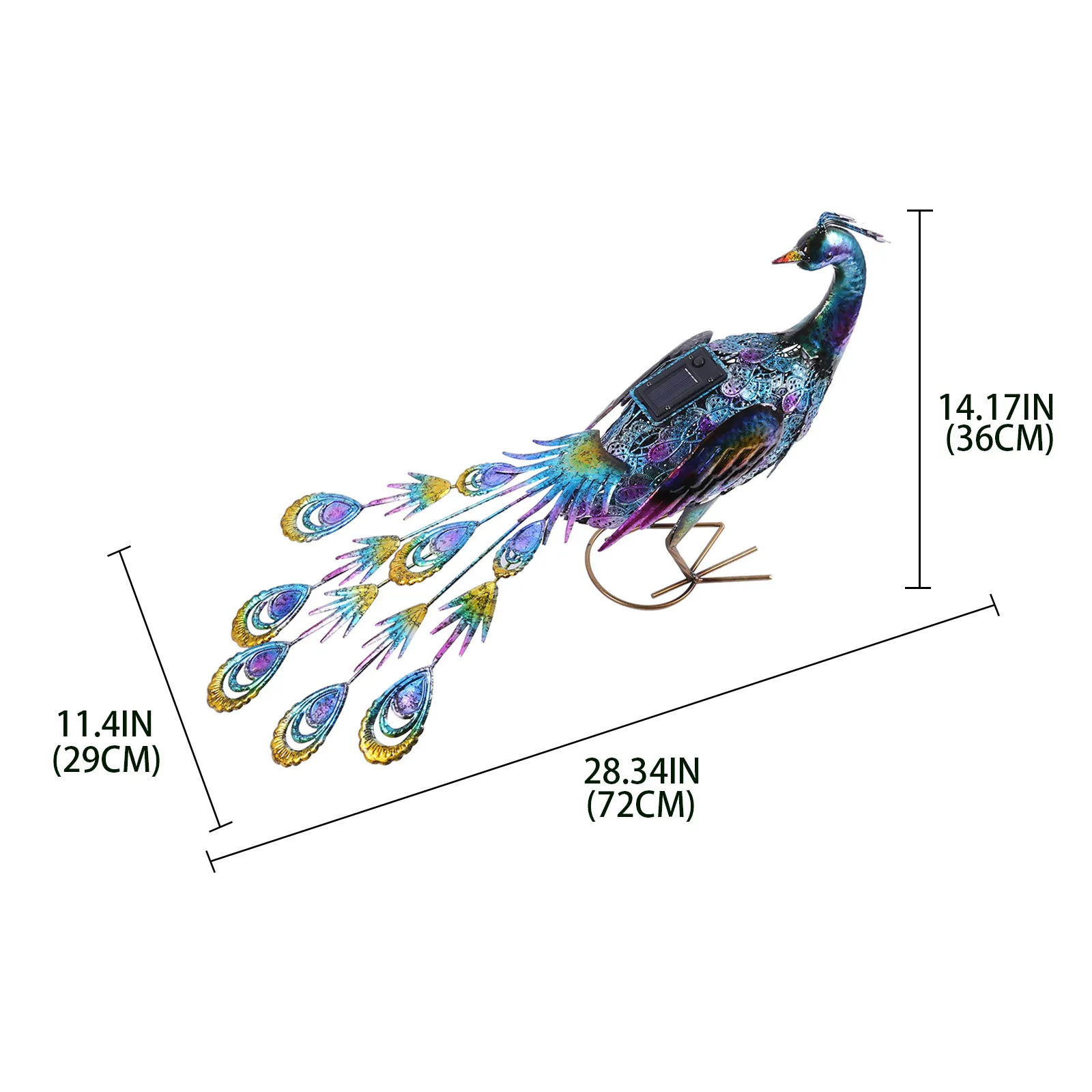 

Garden Metal Colorful Peacock Solar Lights Waterproof Landscape Outdoor Lights Accessories Lawn Decor Lamp Garden Decoration