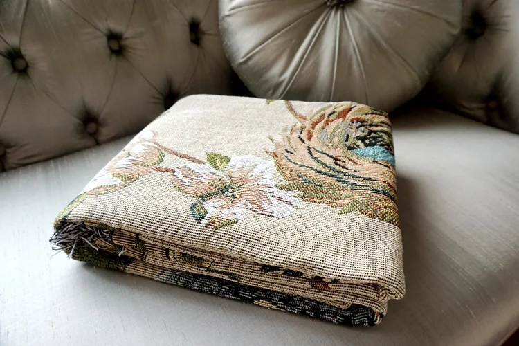 

Aggcual Modern simple sofa blanket for sofa nordic flower and bird knitted throw blanket for bed Bedspread winter tapestry XT11