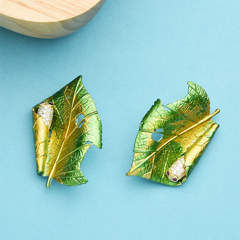Мужская/Женская Брошь в виде листьев шелкопряда Wuli &amp baby брошь насекомого на