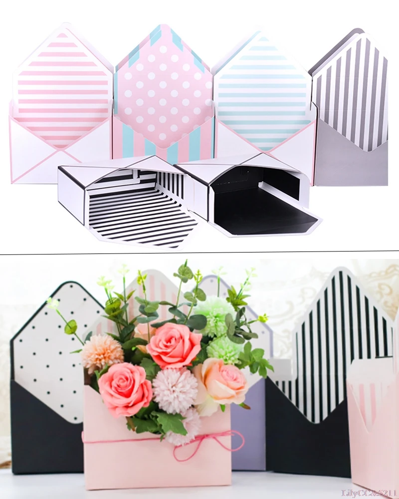 

1 Pieces Envelope Flower Boxes Bouquet Gift Box Hand Holds Folding Floral Paper Box DIY Teacher's Day Gift