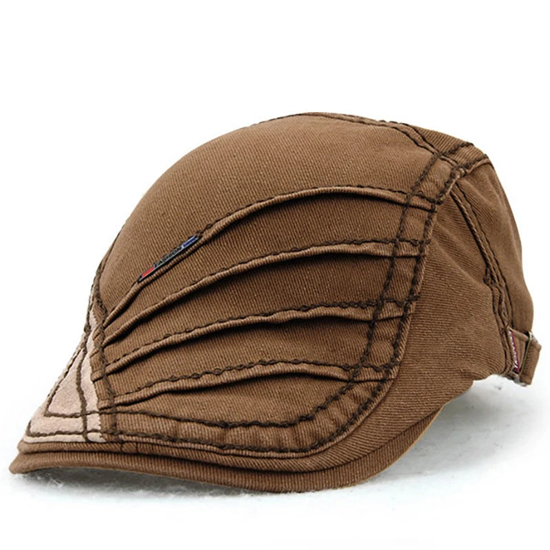 

British Style Gentle Man Retro Outing Fashion Cotton Patchwork Street Casual Newsboy Cap Spring Summer Sunshade Visor Beret Caps