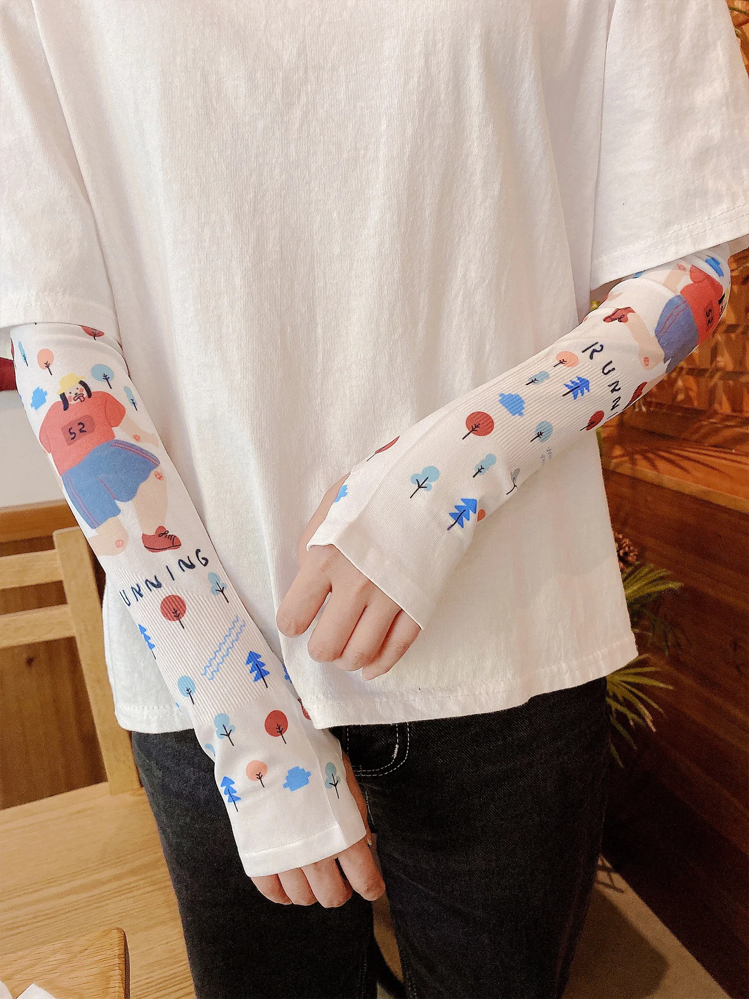 Летние велосипедные солнцезащитные нарукавники из вискозного волокна женские