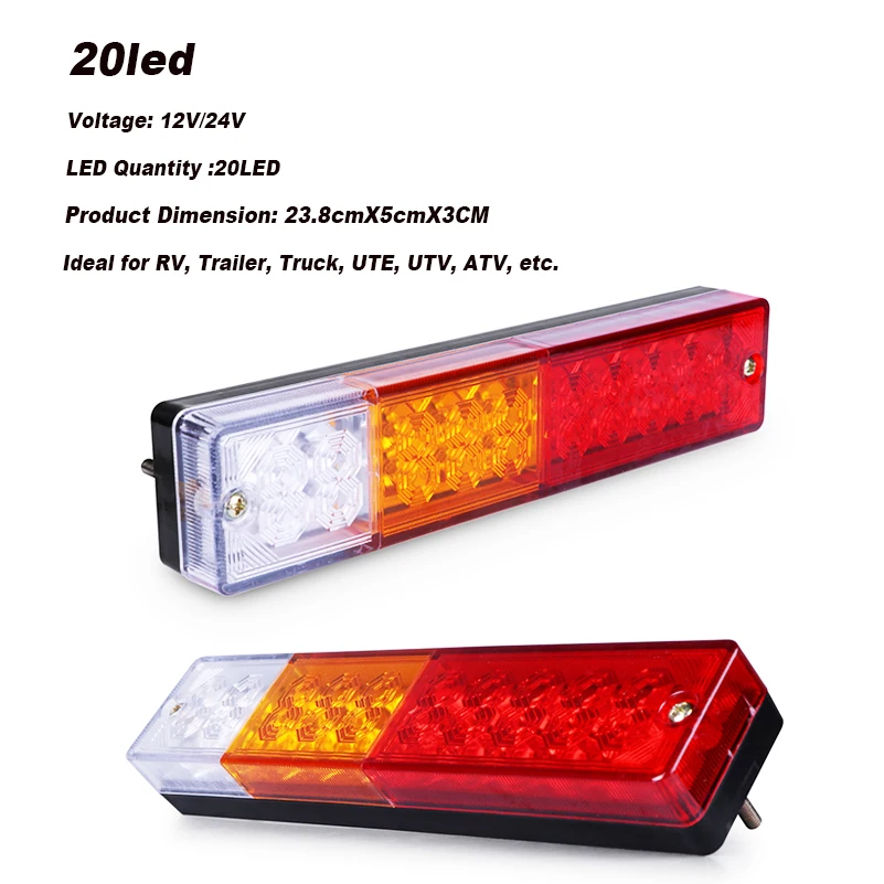 2 шт. водонепроницаемый автомобильный 8 19 20 30 46 72LED задний светильник пара Лодочный Прицеп 12 В/24 В задние части для прицепа грузовика автомобильный светильник i