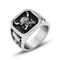 megin d vintage punk simple personality viking figure titanium steel rings for men women couple friend fashion gift jewelry