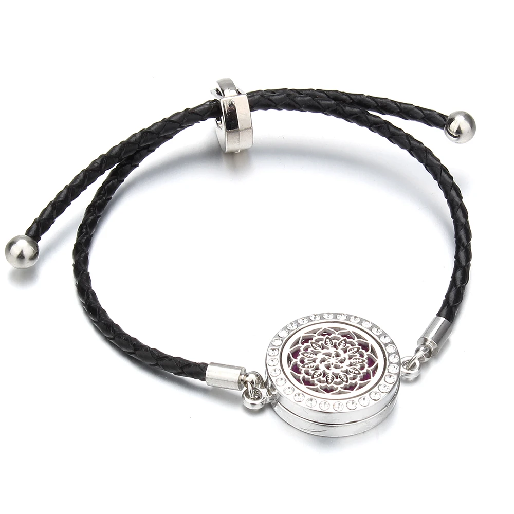 Новый браслет ароматерапии из нержавеющей стали с деревом жизни - локет-диффузор аромата с ароматическими маслами.