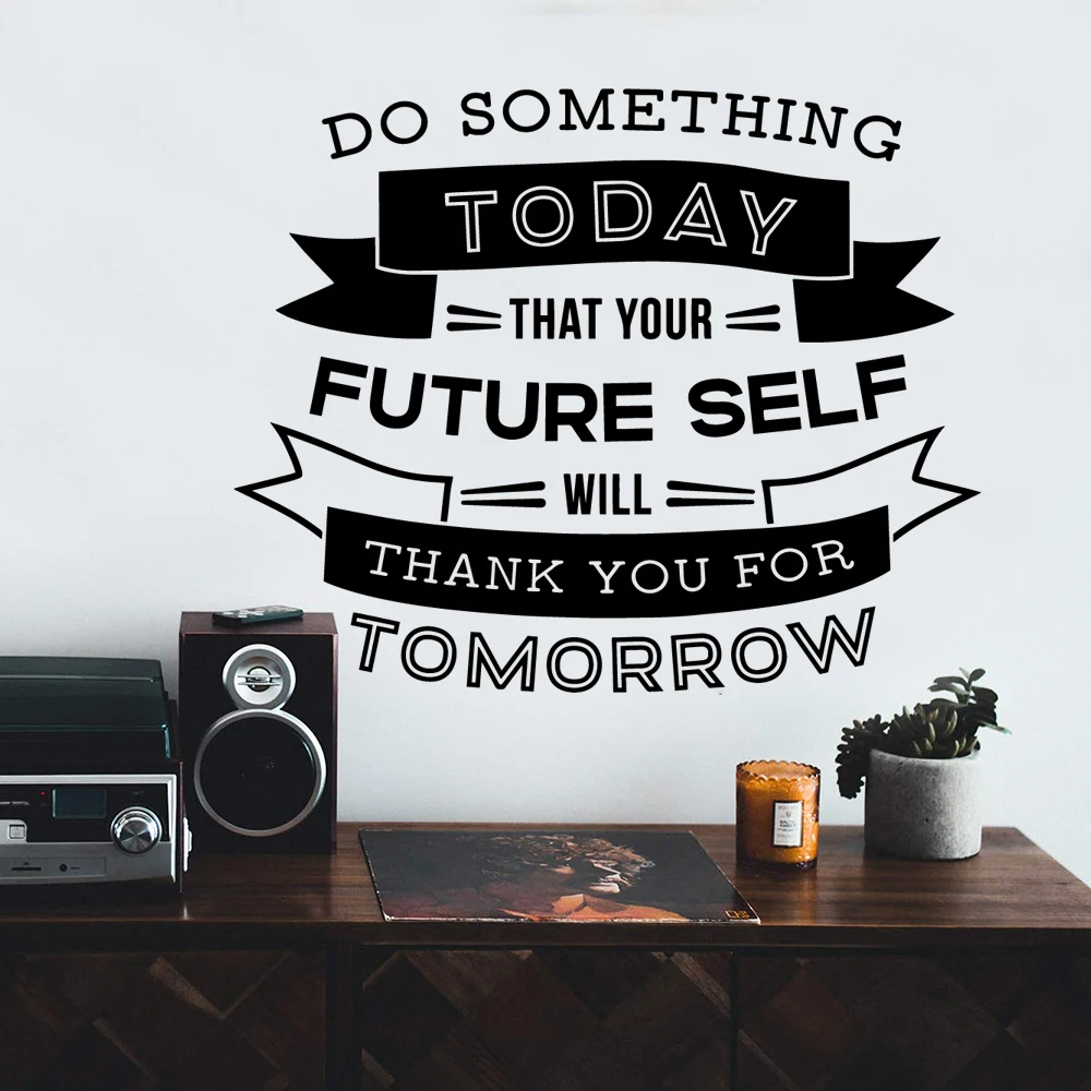 Новый дизайн спасибо за завтра настенные Стикеры с текстом самоклеящаяся