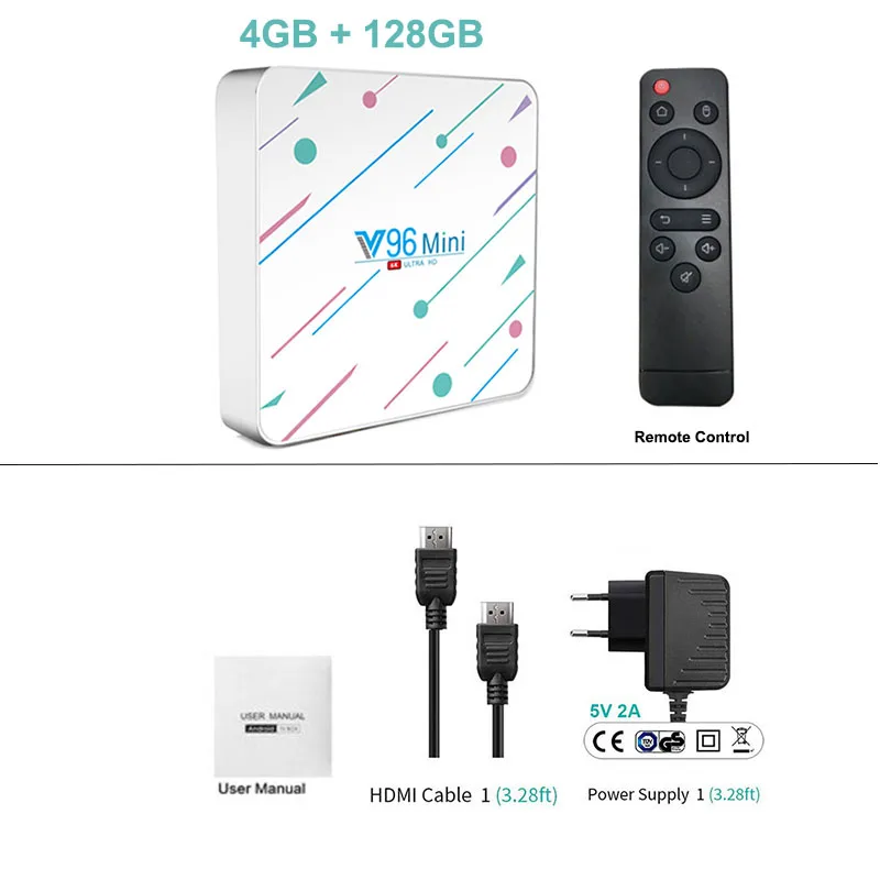 4GB 128GB V96 Mini Android 9.0 TV Box Allwinner H6 Quad Core 6K H.265 Wifi Youtube Set Top 32G/ 64G Media Player | Электроника