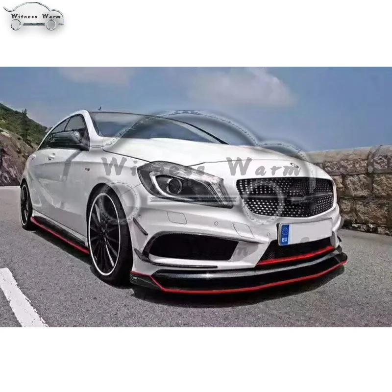 Для W176 передний спойлер из углеродного волокна для Mercedes Benz A класс A180 A200 A260 A45 2013- комплект кузова автомобиля