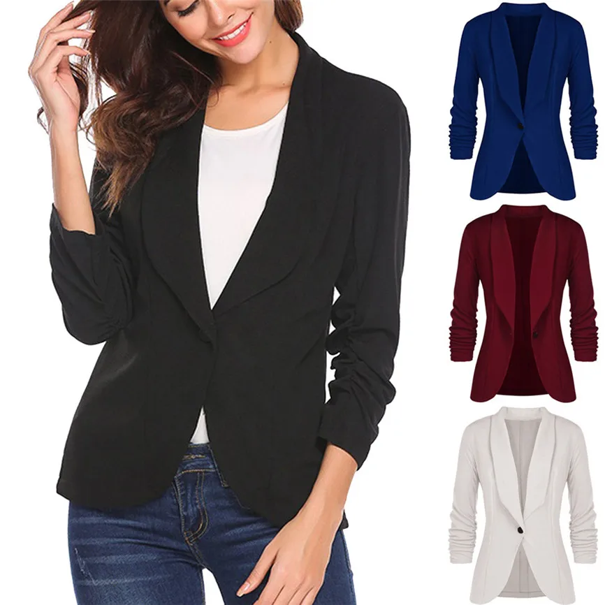 Женский зимний пиджак 2019 модный блейзер OL с рукавом три четверти Элегантный