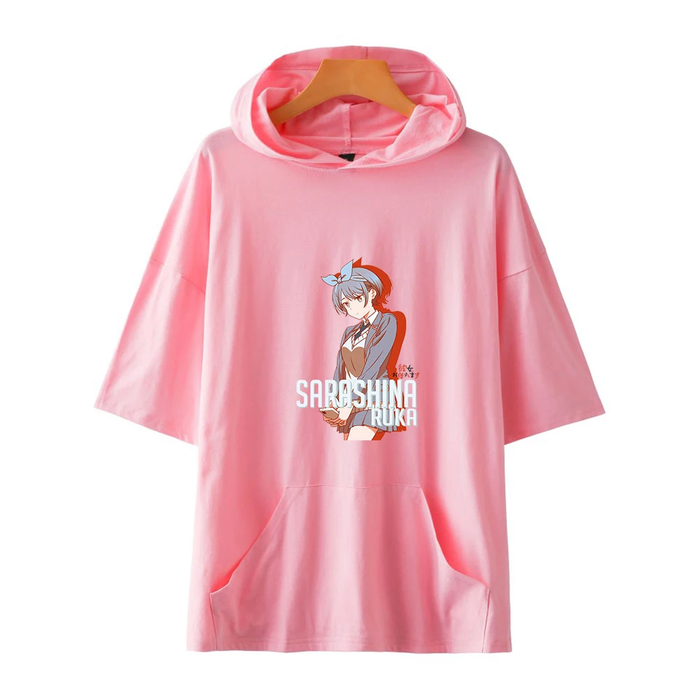 

WAWNI RentalGirlfriend Short-Sleeved Hooded Sweatshirt Loose Volleyball Harajuku Fashion Polyester Plus Cotton Hoodie 2021New