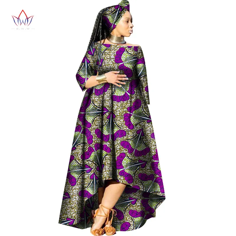 2017 Африканский Базен платья для женщин в африканском стиле Slash шеи свободные дам