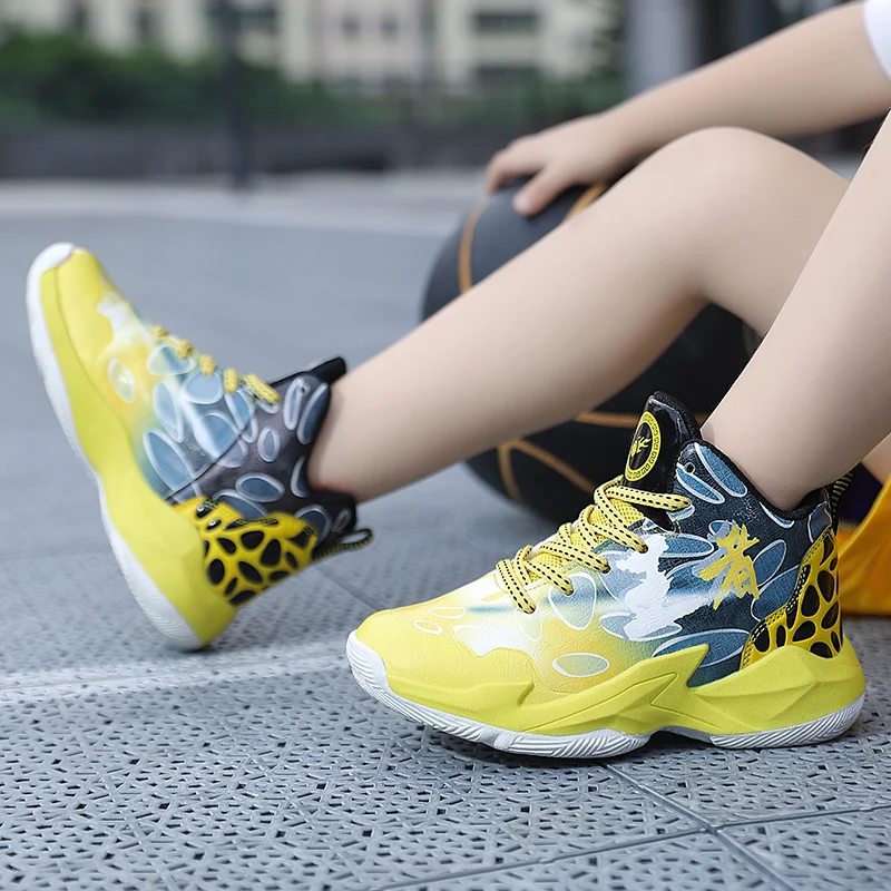 

Спортивные детские кроссовки, повседневная обувь для мальчиков, детские кроссовки, обувь для девочек, Баскетбольная обувь, кожаные Несколь...