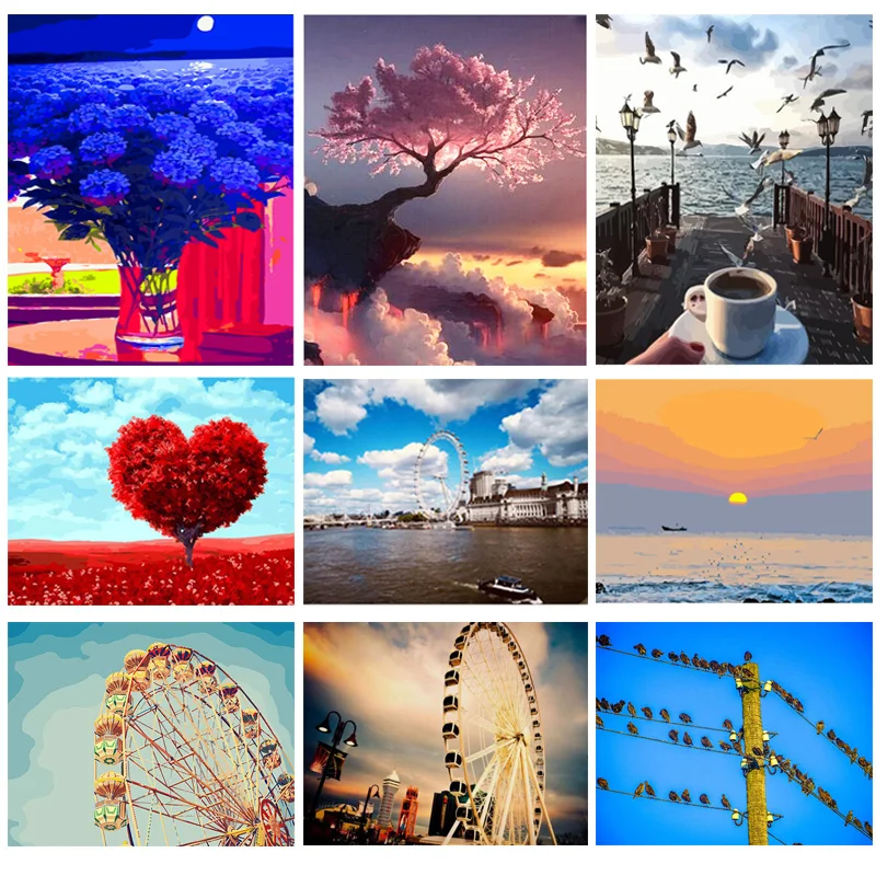 5D алмазная картина колесо обозрения Алмазная вышивка продажа небо пейзаж Стразы