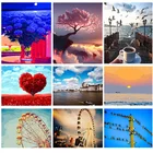 5D алмазная картина колесо обозрения Алмазная вышивка продажа небо пейзаж Стразы Вышивка крестом Бриллиантовая мозаика пейзаж