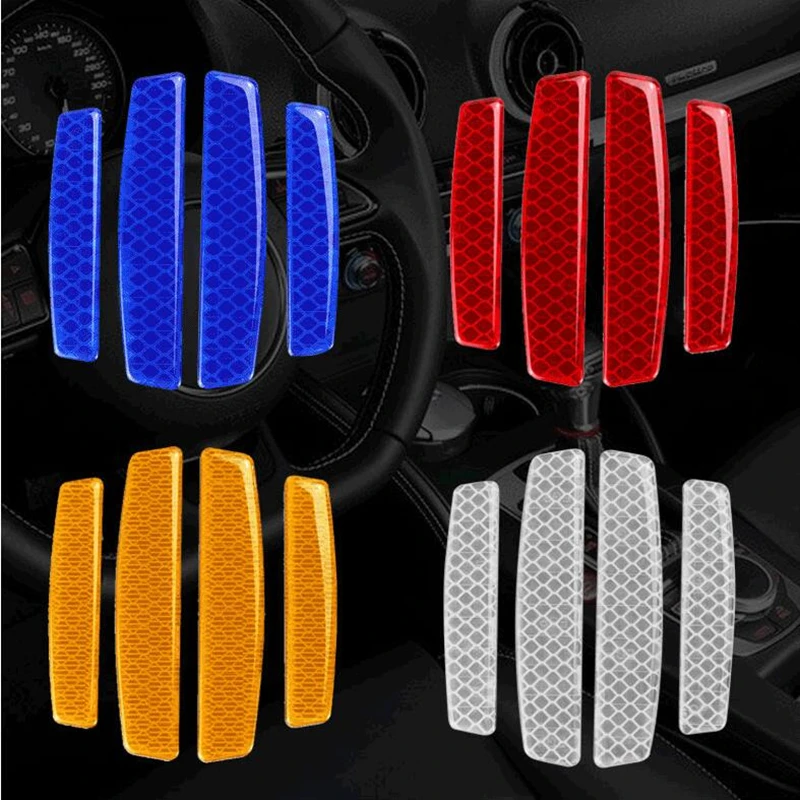 

4 шт./компл. двери автомобиля анти-столкновения С нескользящими резиновыми подошвами и царапины резиновые полосы из углеродного волокна Светоотражающие Предупреждение Стикеры дверь противоскользящая полоса