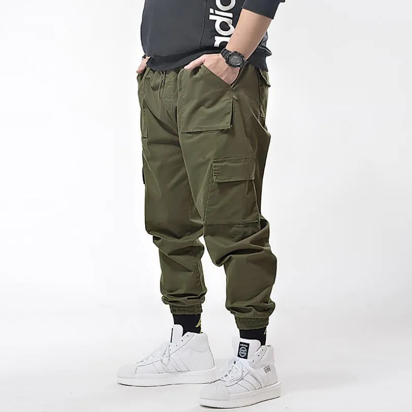 

spring Men cargo pants pocket Harem pants high street mens casual sports cool pants Stretch trousers w368