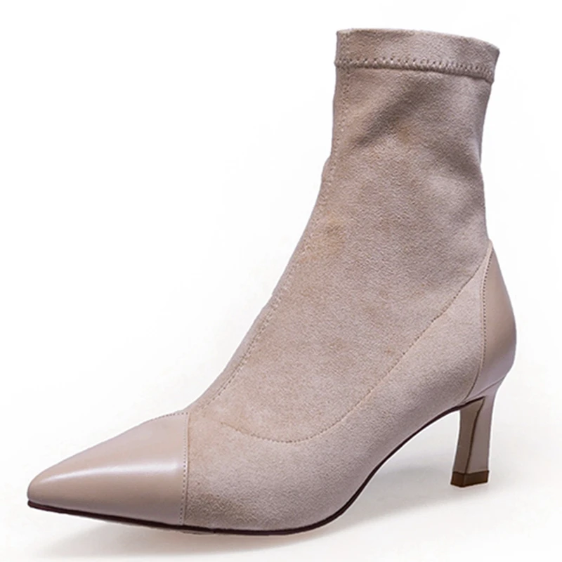 ANMAIRON/классические женские ботинки с острым носком Botas Mujer Invierno Ботильоны Размер 34