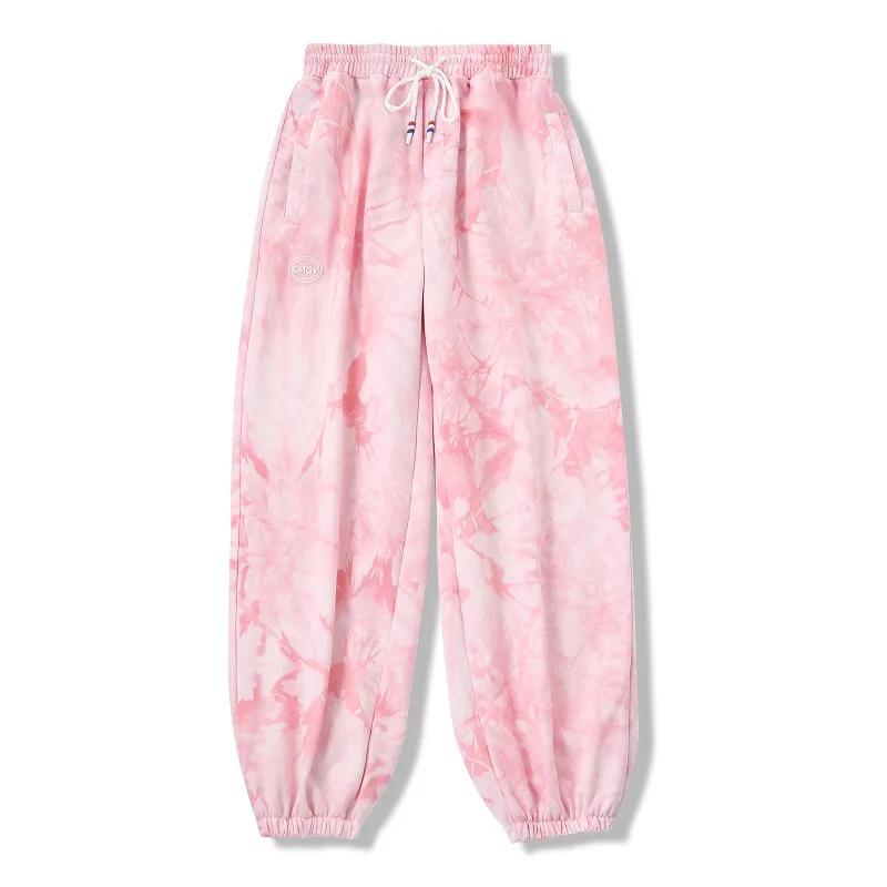 

Y2k Pants Pink Tie Dyed Casual Pants Women'S Fashion Korean Loose Casual Student Harajuku Hong Kong Style Harun Bunched Legs