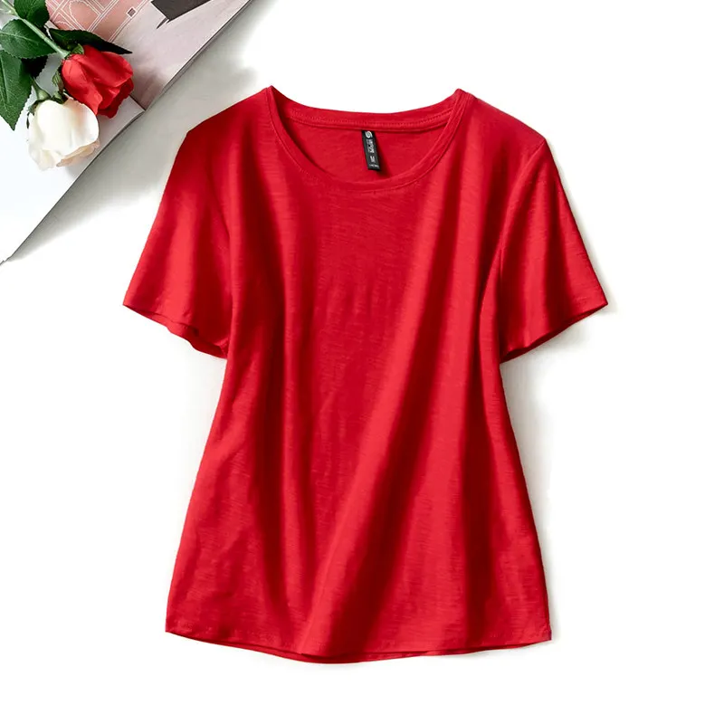 

2020 tees women clothe coral red Summer Fashion T Shirt Woman Tshirt