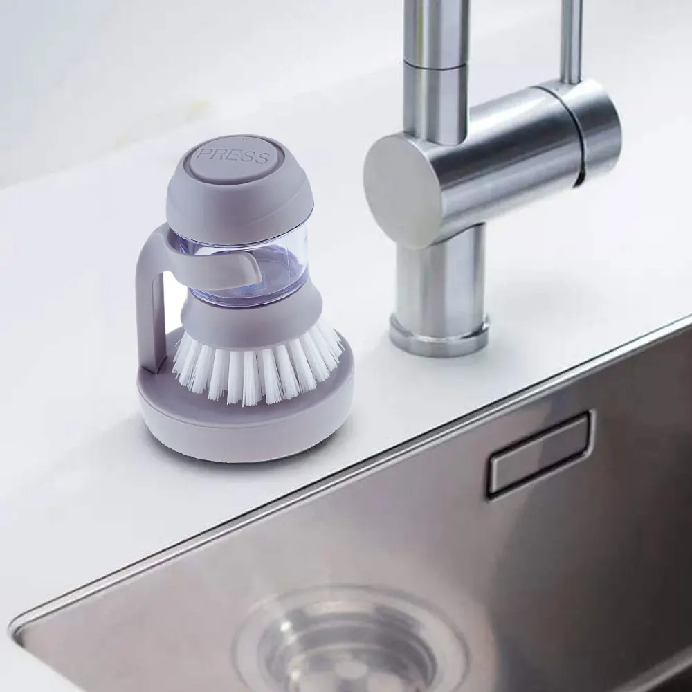 Антипригарная масляная автоматическая щетка для мытья посуды с нажимной щеткой