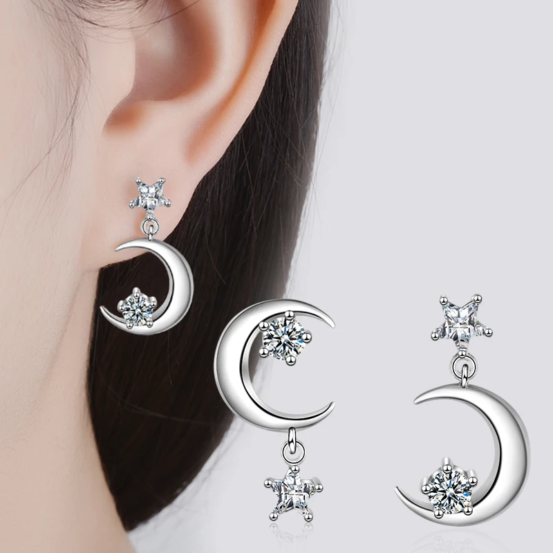 Серьги гвоздики с пятизвездочными элементами модные ювелирные изделия серьги