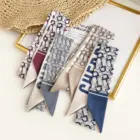 Маленький шелковый шарф в Корейском стиле, женский, весна-осень, узкий, модный, длинный, в полоску, на руку, на плечо, с лентой, шейный платок