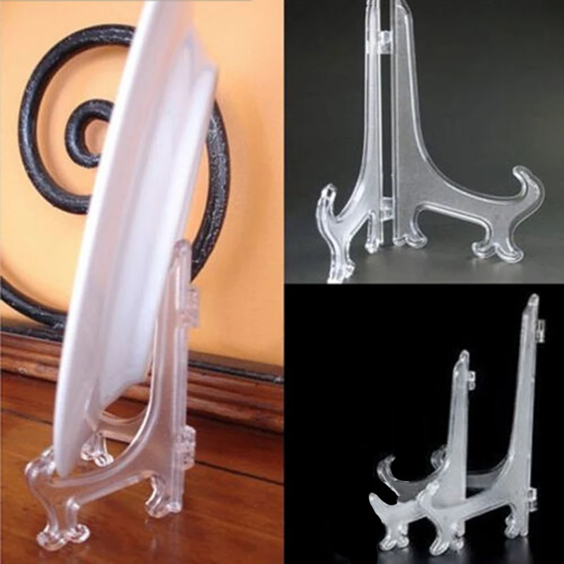 5PC Portable Easels Plate Holders Transparent Display Dish Stand Rack Weddings Photo Picture Frame Display Stand Pedestal Holder images - 6