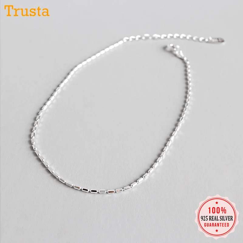 Браслет на ногу Trustdavis из 100% серебра 925 пробы с цепочкой длиной 19 5 см для женщин лучший друг бесплатная