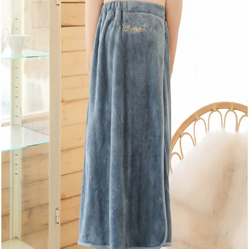

Drop Shipping Coral Velvet Embroidery Bath Towels Quick Dry Absorbent Wearable Towel For Woman Lady Bathing Beach Wrap Skirt