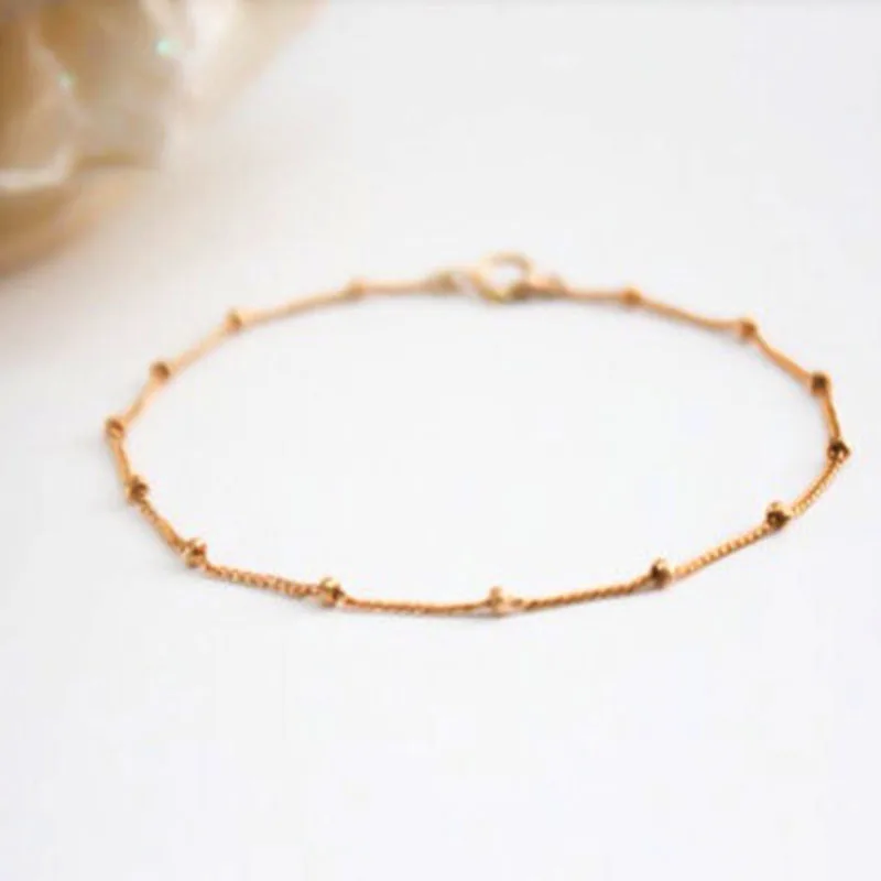 Женский браслет с бусинами простой модный мужской из цинкового сплава золотого