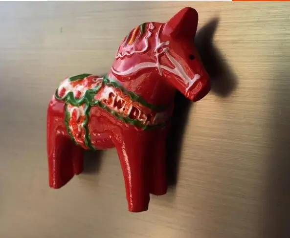 Полимерный 3D магнит на холодильник со шведской лошадью туристические сувениры