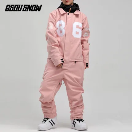 GSOU SNOW One Piece Ski Suit Women Men Snowboard Couple Style Windproof Waterproof Skiing Jacket Winter Male Female | Спорт и
