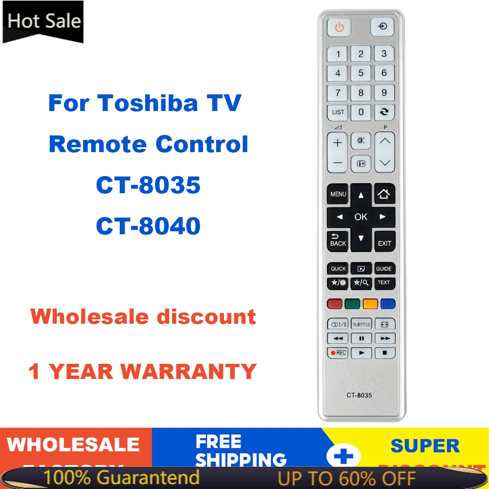 Remote Control CT-8040 CT-8035 For TV Toshiba LED LCD 3D Tel