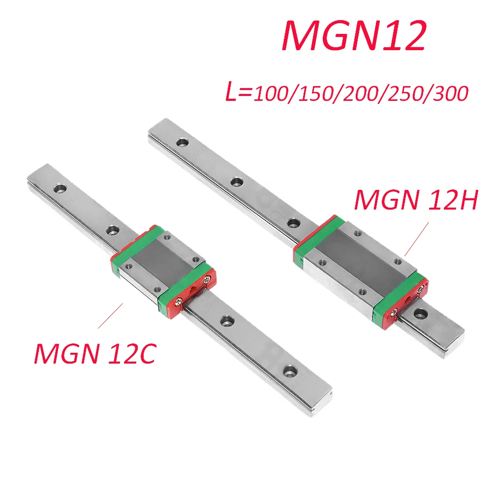 Новинка 12 мм линейная направляющая MGN12 100 150 200 250 + MGN12H или MGN12C каретка 3d принтер