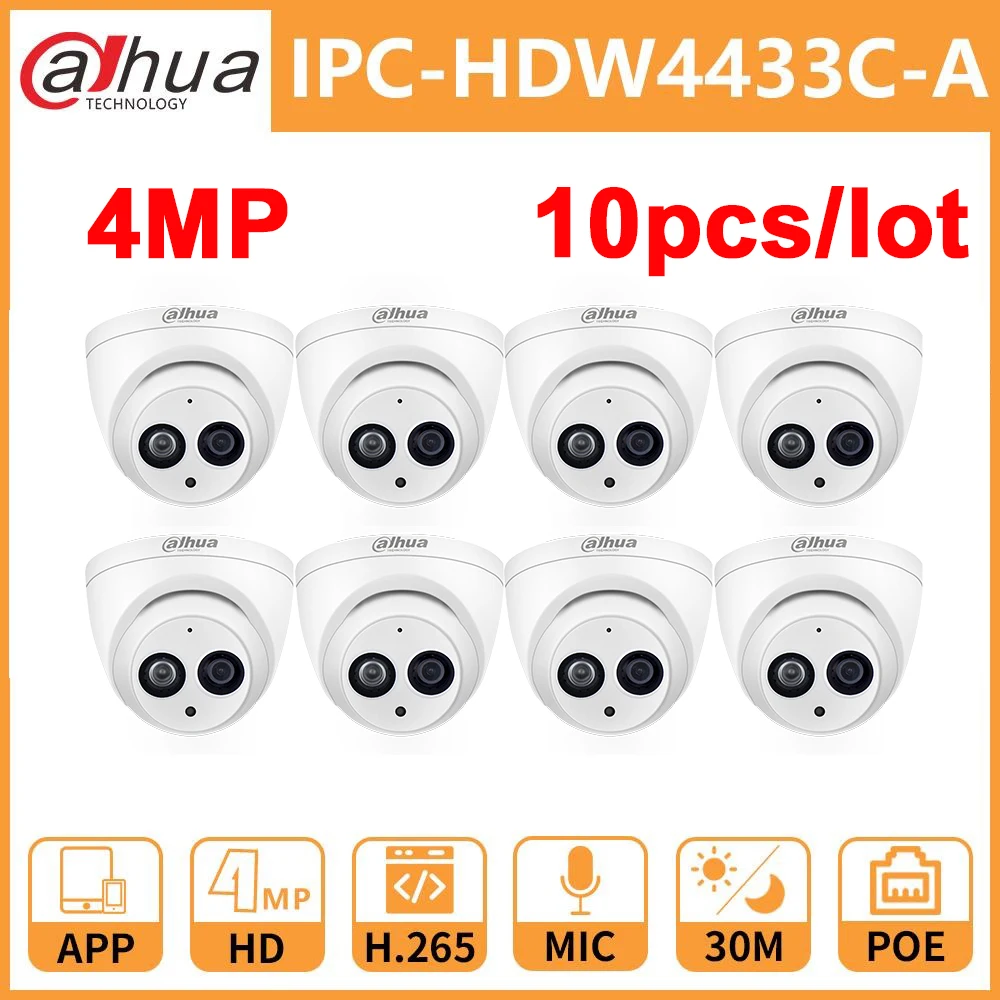 

Сетевая IP-камера Dahua DH IPC-HDW4433C-A, 4 МП, встроенный микрофон Onvif с POE, сменная камера IPC-HDW4431C A