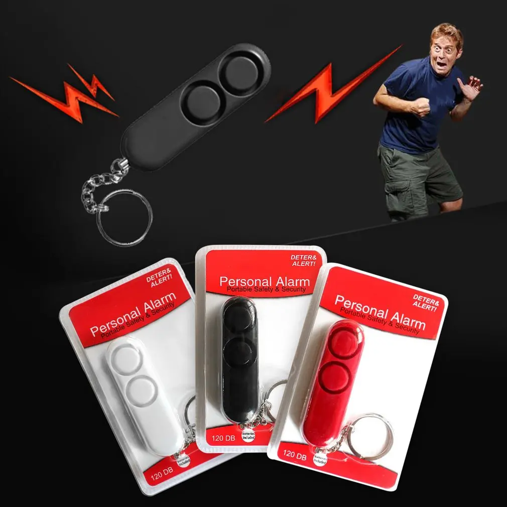 

120dB Anti-rape Device Dual Speakers Loud Alarm Alert Attack Panic Safety Personal Security Keychain Bag Pendant