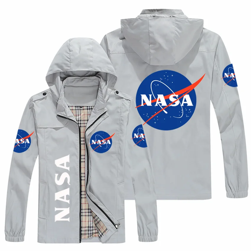 

Boutique racing men jacket 2021 men's zipper jacket spring and autumn fashion slim jacket sports casual jacket NASA logo jacket