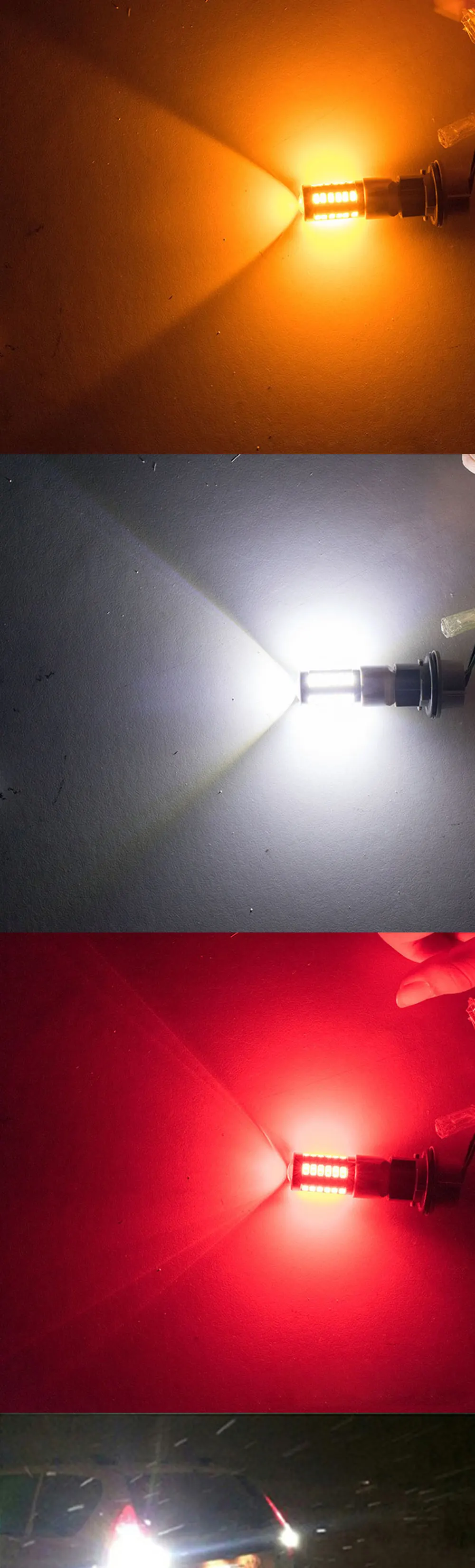 Комплект из 2 предметов T20 W21/5 Вт 7443 7440 W21W 1157 bay15d 3156 3157 5630 33SMD светодиодный Canbus Error Free 12 V-24 V Автомобильный тормоз светильник фонари заднего хода лампы