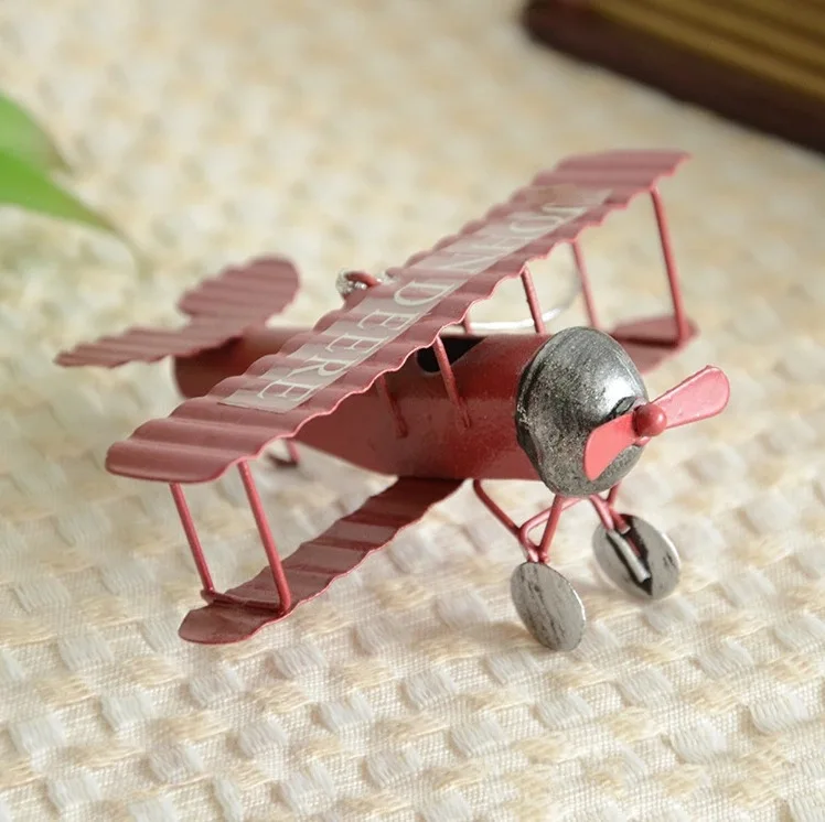 

Grocery Mini Wrought Iron Crafts Retro Biplane Model Creative Home Accessories Decoration Gifts Home Decoration Accessories