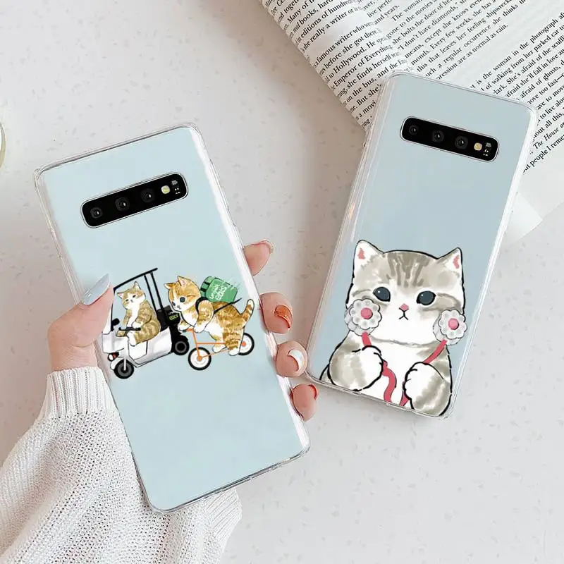 

Cartoon art cat cute painting Phone Case Transparent For Samsung Galaxy A S 8 9 10 12 20 21 40 50 52 51 70 71 2019 fe ultra plus