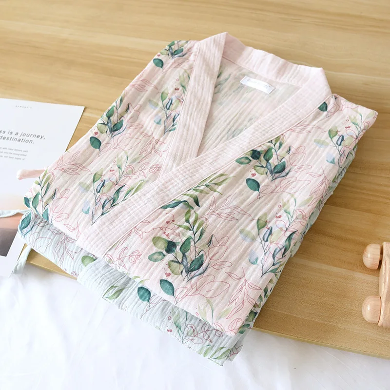 Новинка Женская длинная одежда из крепа для сна с длинным рукавом и принтом