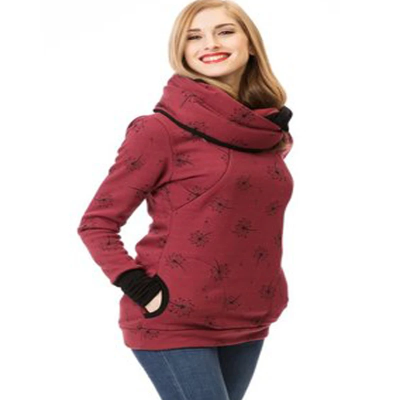 Maternity Nursing Hoodie Winter Pregnancy Clothes for Pregnant Women Breastfeeding Hooded Tops T Shirt Autumn Lactation Clothing | Мать и