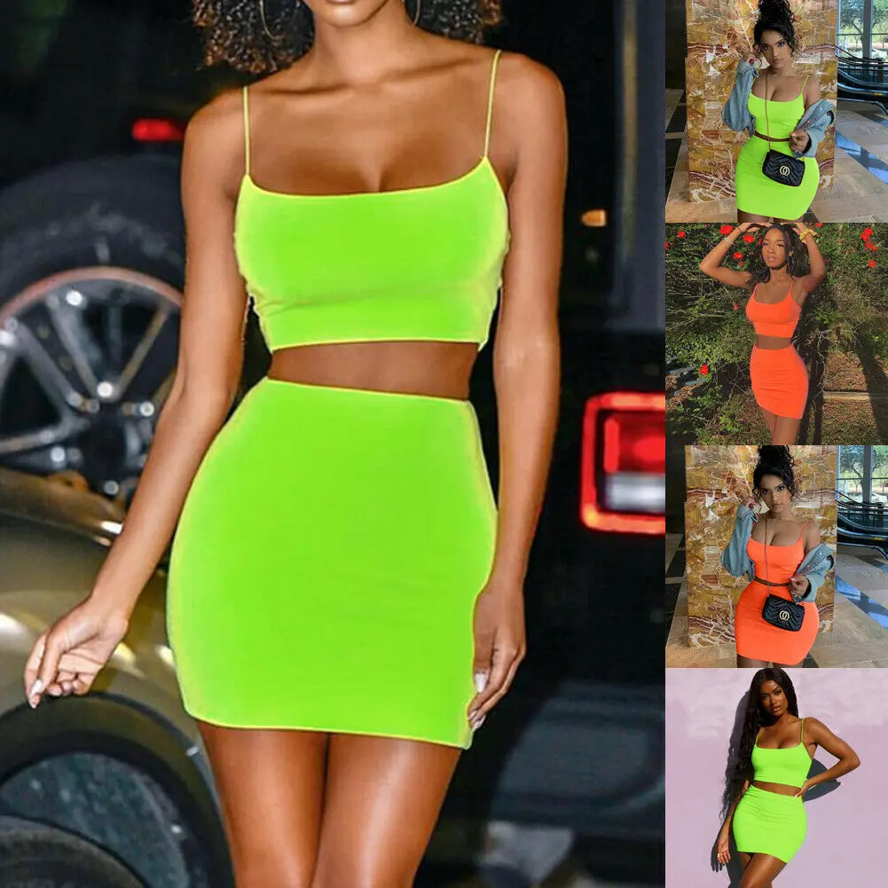 

Sexy suspender vest, high waist and hip short skirt, two-piece set, women's fashion slim fit, Yangqi net red suit