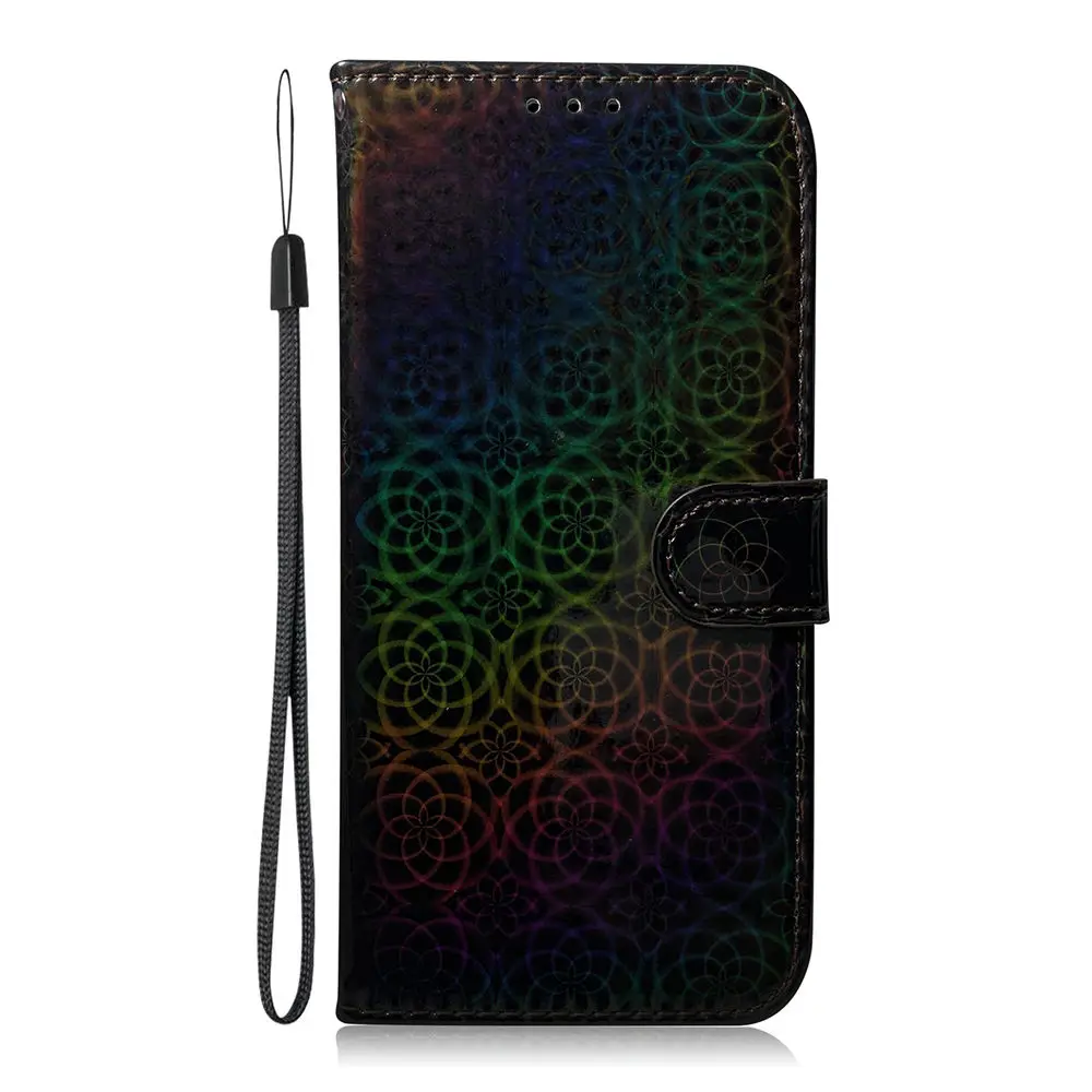 Для huawei p20 p30 pro lite nova 3e 4e 5i mate 20 pro lite чехол для телефона кошелек Складной Кожаный чехол Одноцветный ремешок на руку - Color: Black
