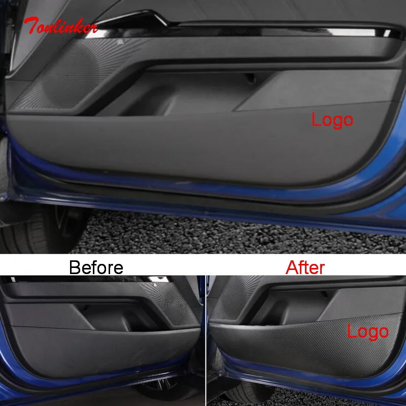 

Tonlinker Interior Car Door Anti-dirty Pad Cover Sticker For KIA K5 OPTIMA 2020-21 Car Styling 2/4 PCS PU Leather Cover Stickers